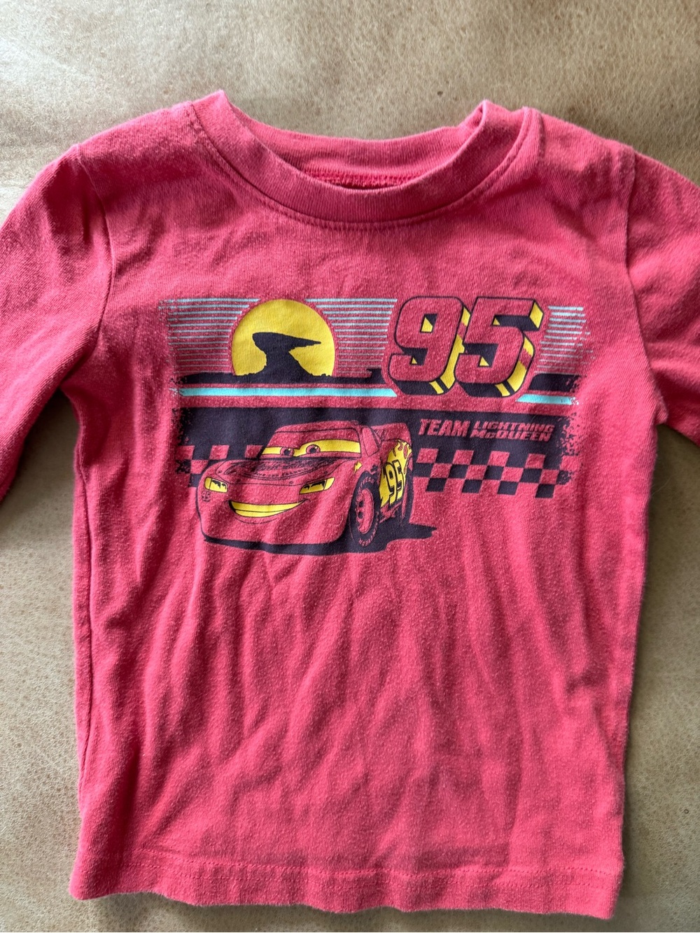 Jumping Beans Disney Long Sleeve Lightning McQueen T-Shirt Size 18M - Picture 2 of 4
